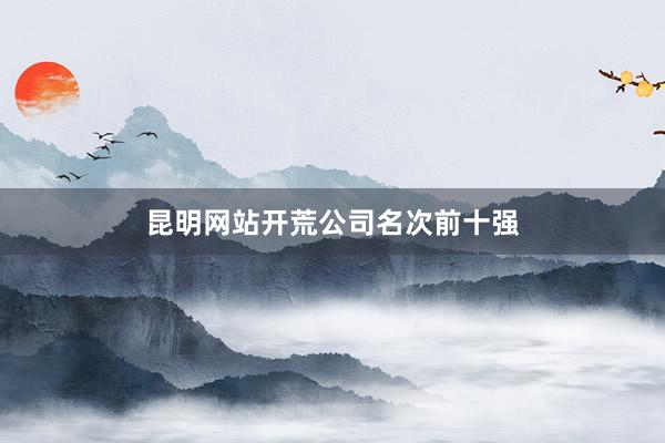 昆明网站开荒公司名次前十强