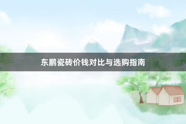 东鹏瓷砖价钱对比与选购指南