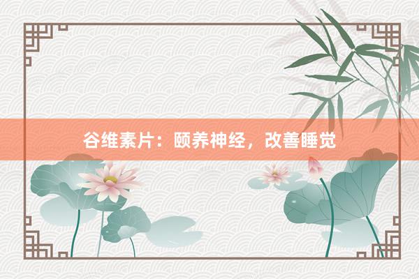 谷维素片：颐养神经，改善睡觉