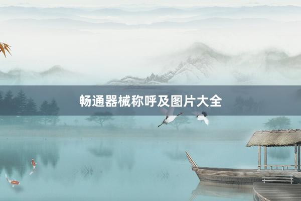 畅通器械称呼及图片大全